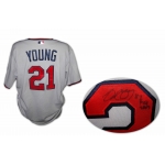 Delmon Young Twins 2011 signed game used jersey w/COA